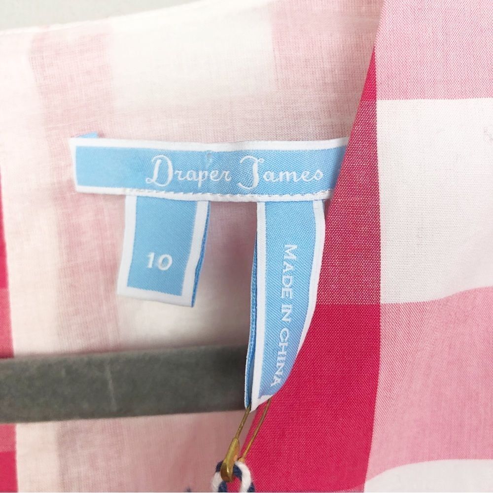 DRAPER JAMES | NEW Melrose Romper in Parton Check Pink White Women’s Size 10 - Picture 9 of 14